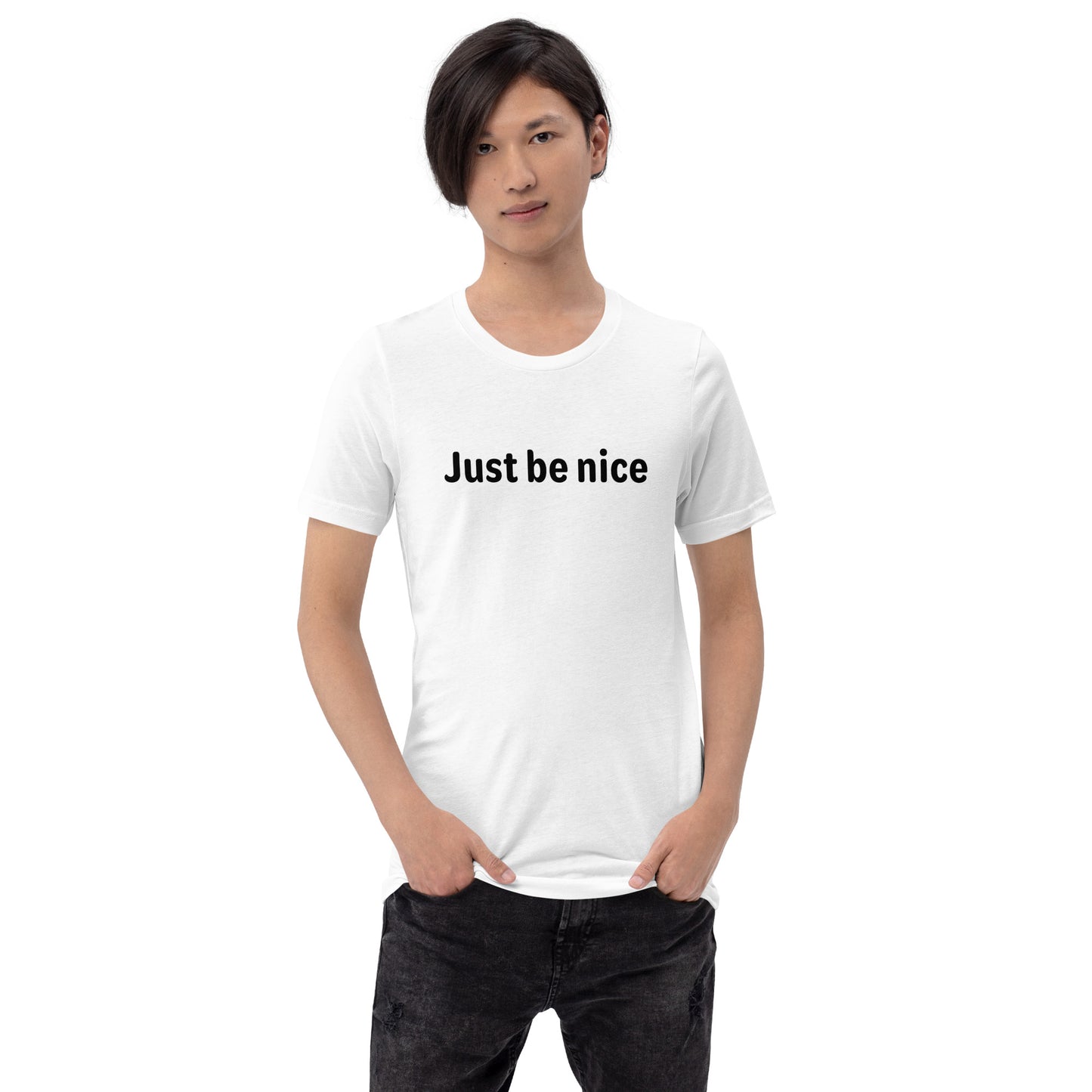 Just be nice - Black Text - Mens T-Shirt