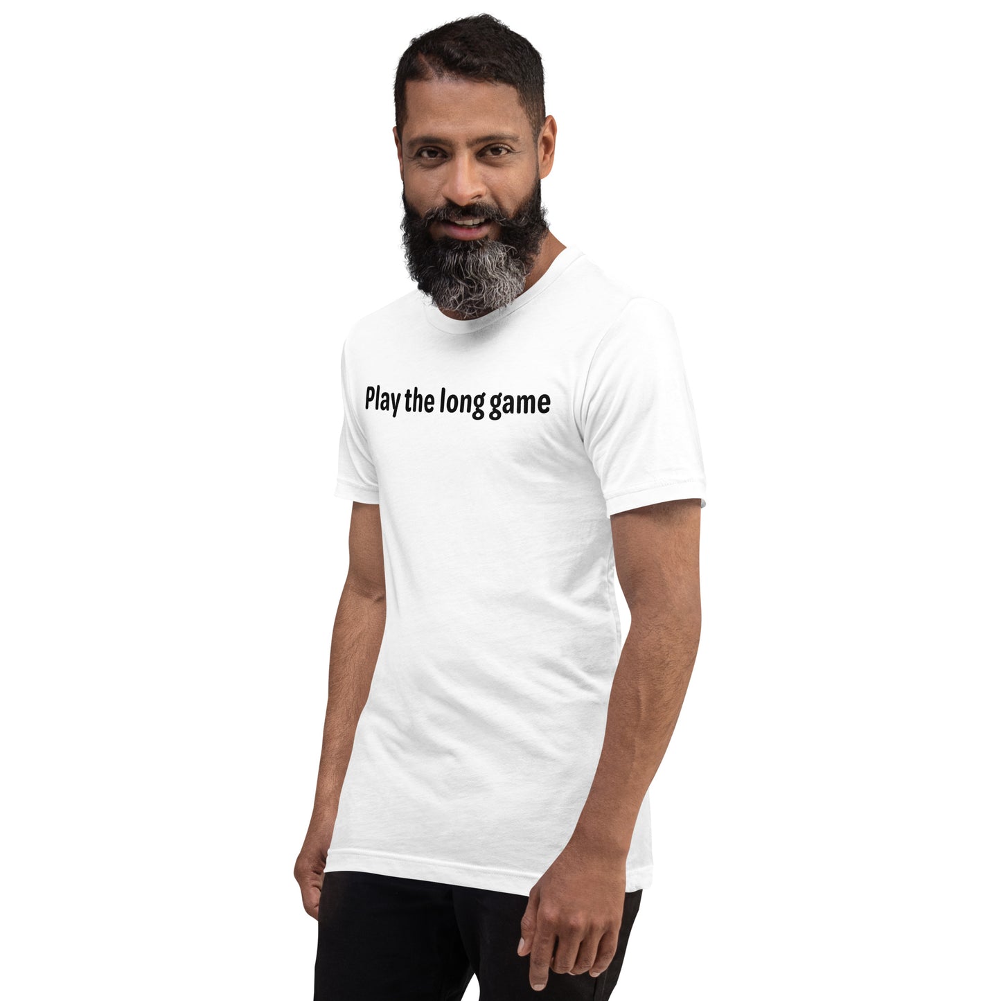 Play the long game - Black Text - Mens T-Shirt