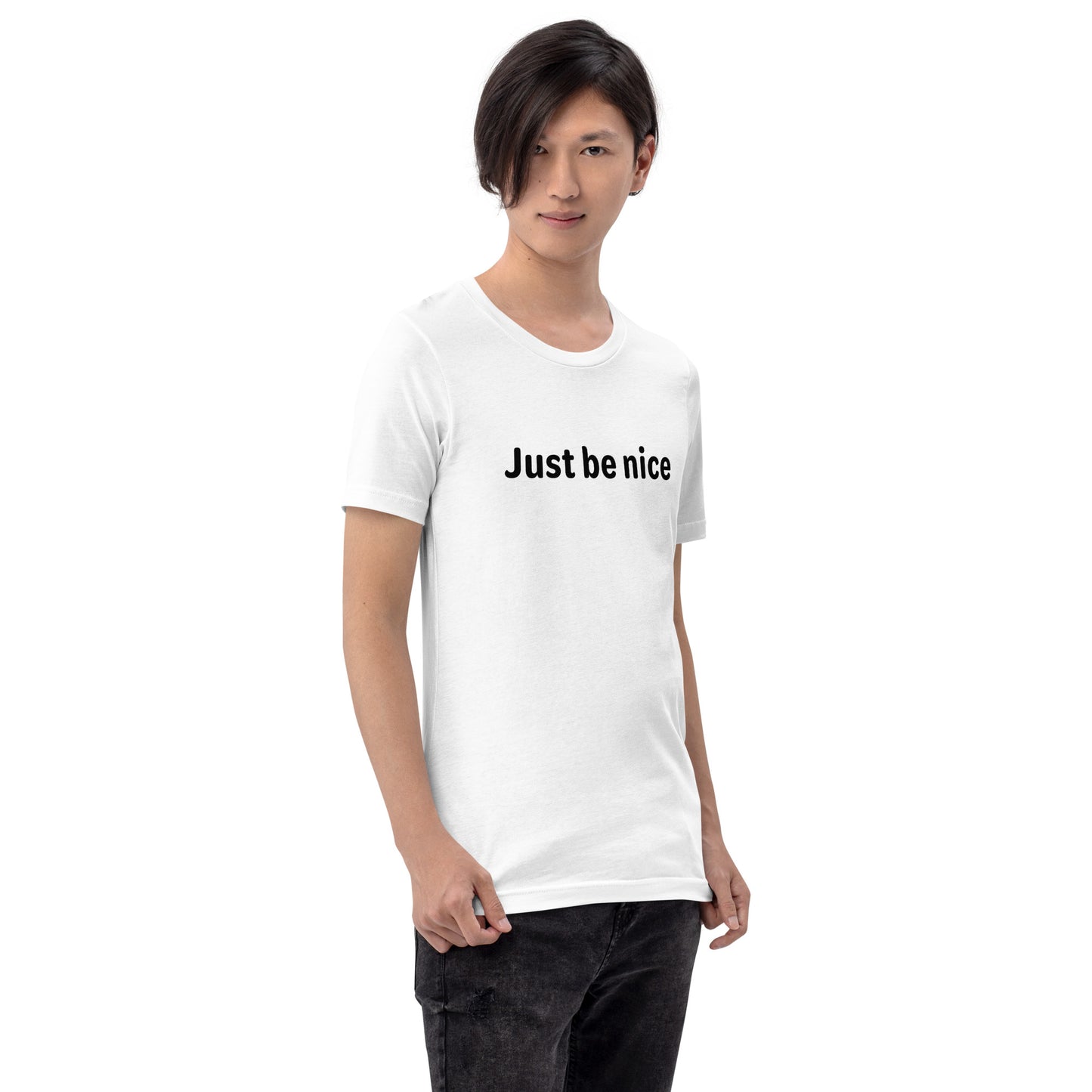 Just be nice - Black Text - Mens T-Shirt