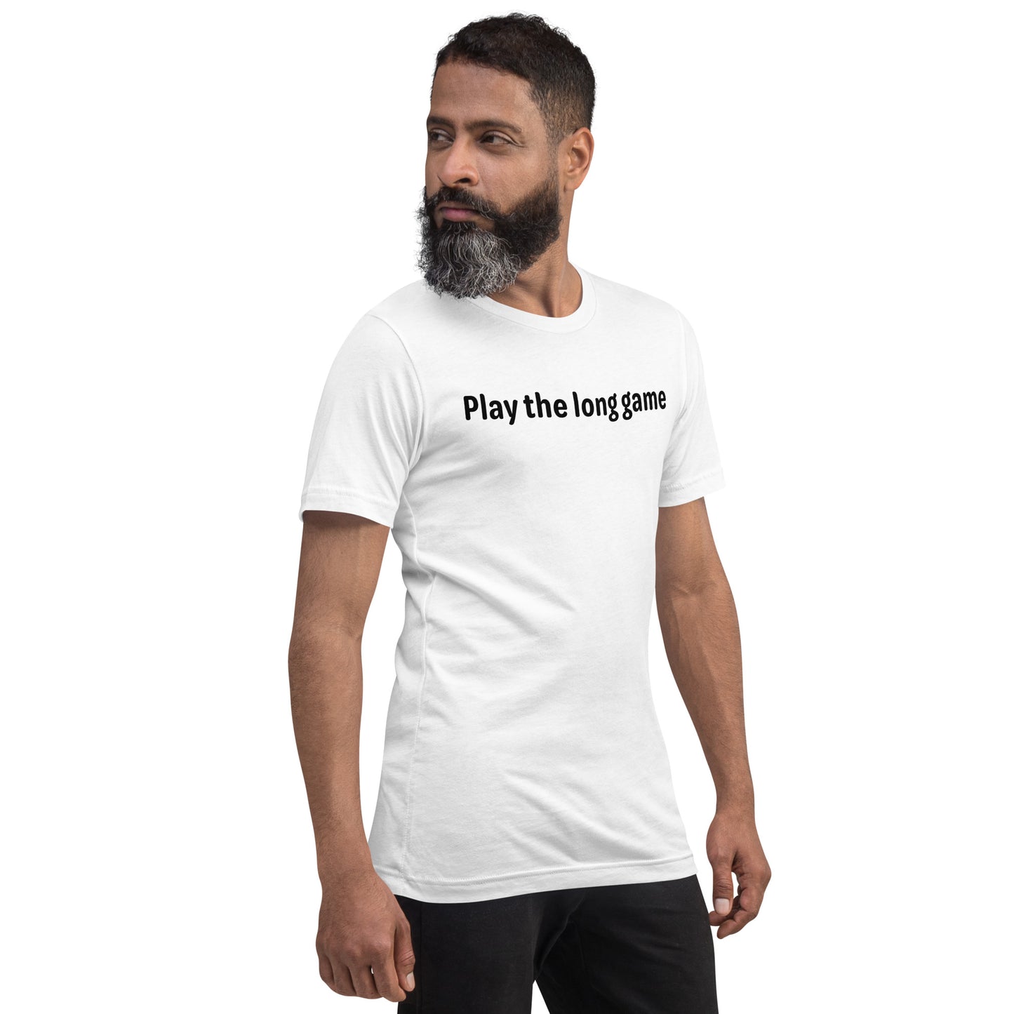 Play the long game - Black Text - Mens T-Shirt