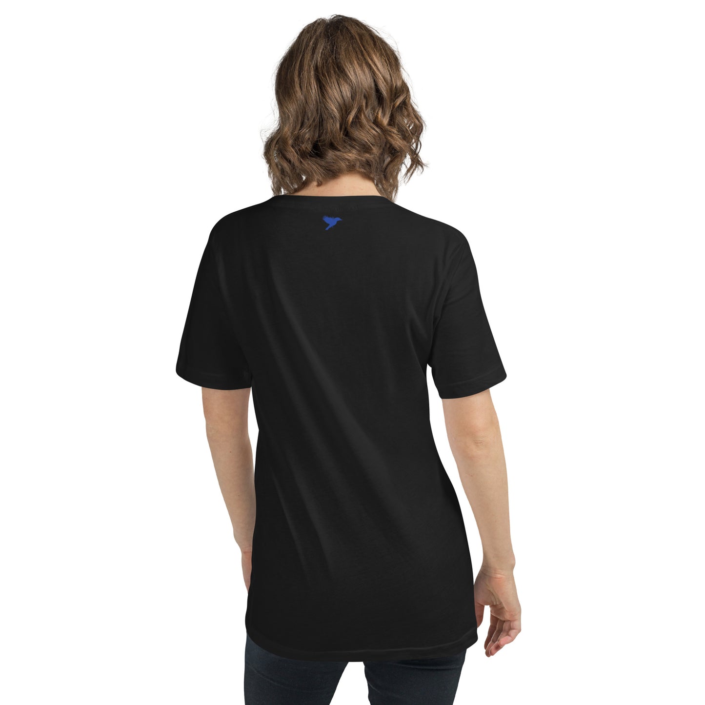 Volume control - Blue text - Womens V-Neck T-Shirt