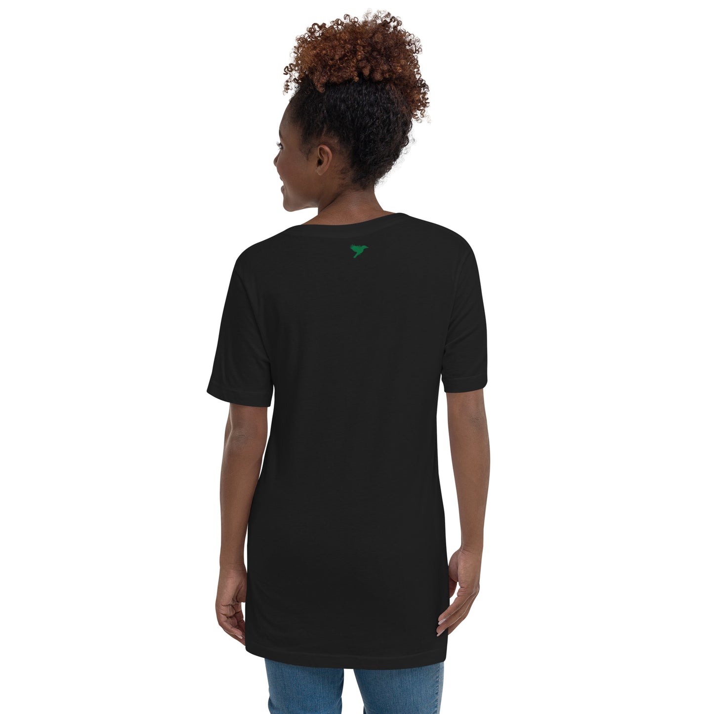 FOS - Green text - Womens V-Neck T-Shirt