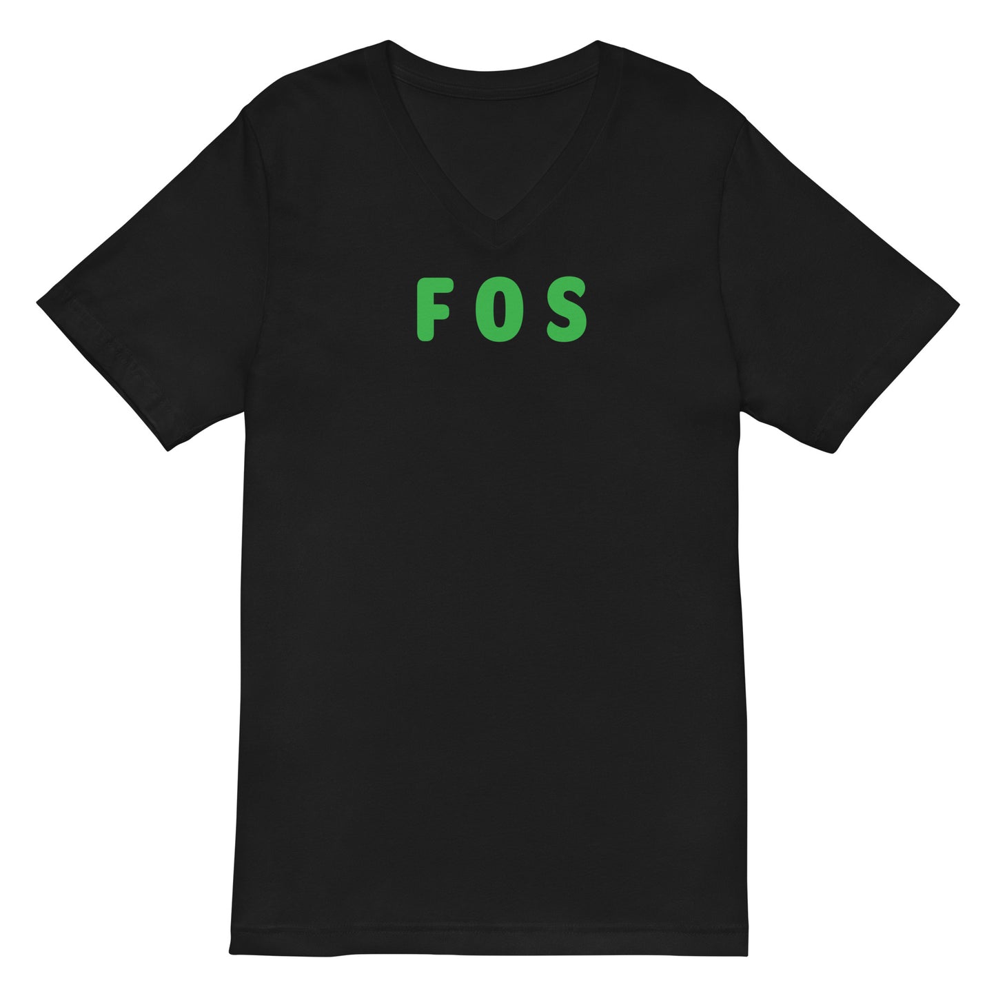 FOS - Green Text - Mens V-Neck T-Shirt