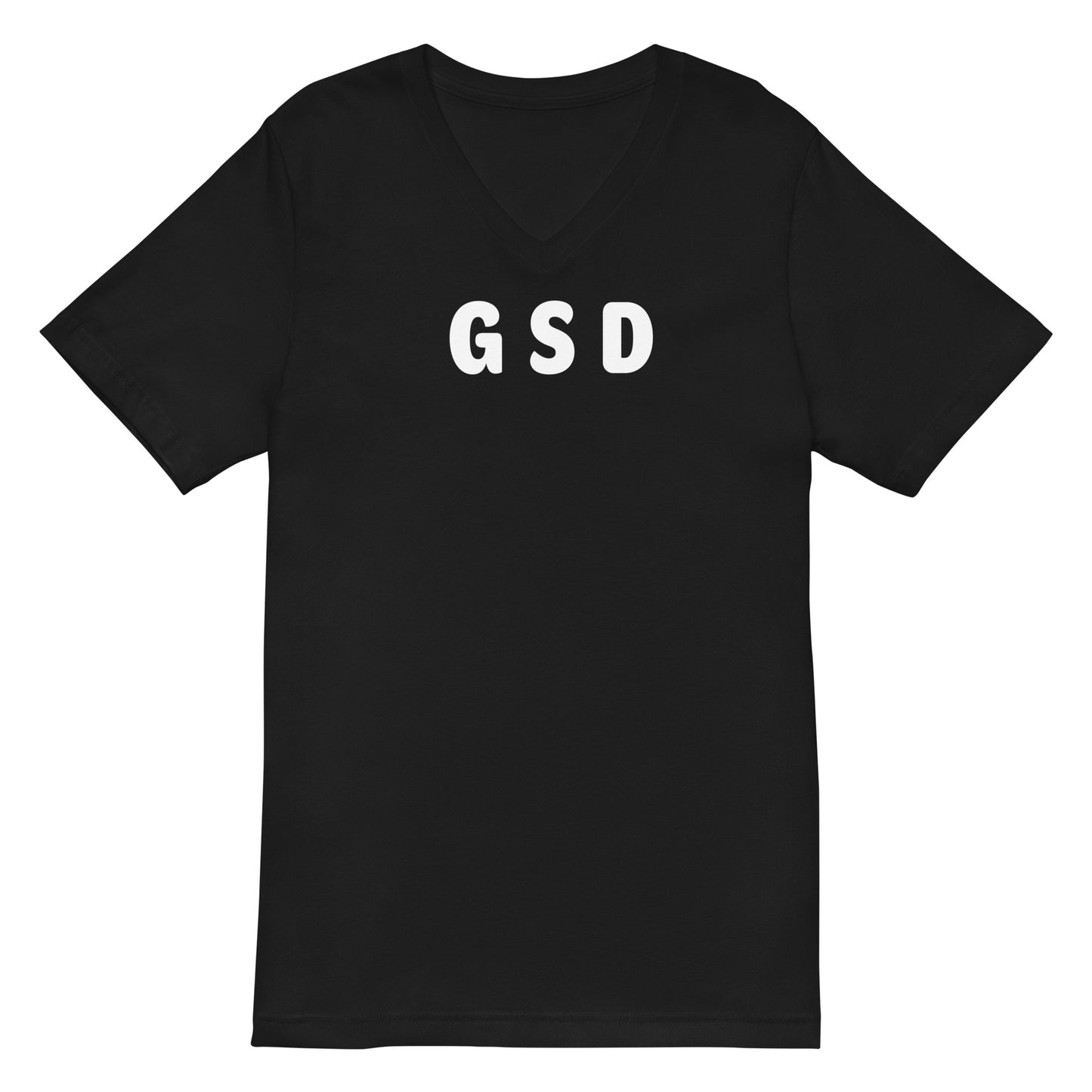 GSD - White Text - Mens V-Neck T-Shirt