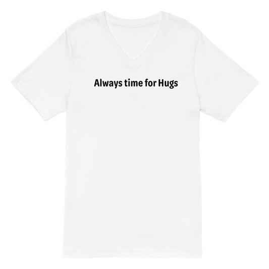 Always time for Hugs - Black Text - Mens V-Neck T-Shirt