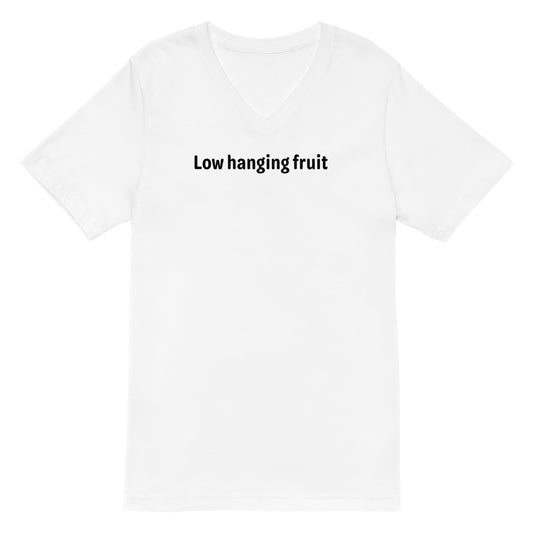 Low Hanging Fruit - Black Text - Mens V-Neck T-Shirt