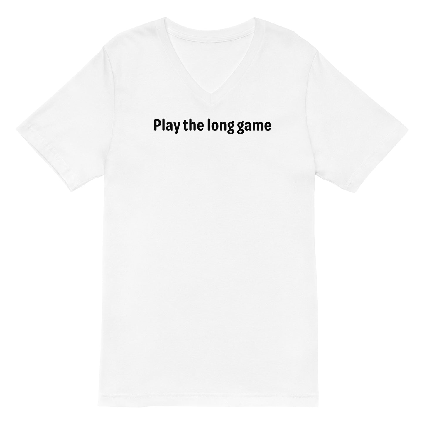 Play the long game - Black Text - Mens V-Neck T-Shirt