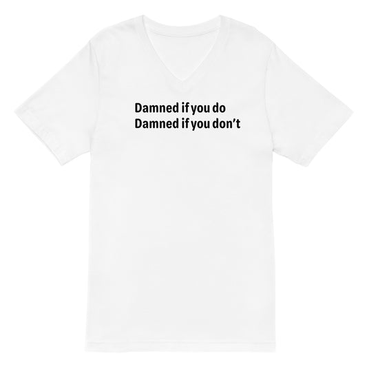 Damned - Black Text - Mens V-Neck T-Shirt