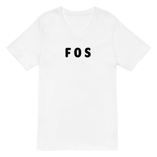 FOS - Black Text - Mens V-Neck T-Shirt