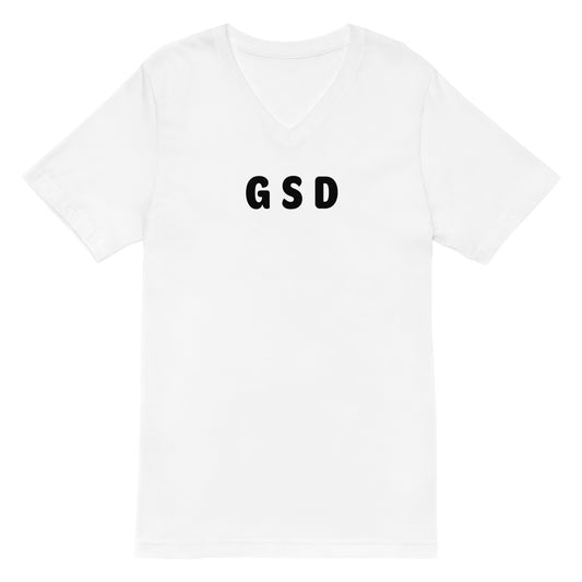 GSD - Black Text - Mens V-Neck T-Shirt