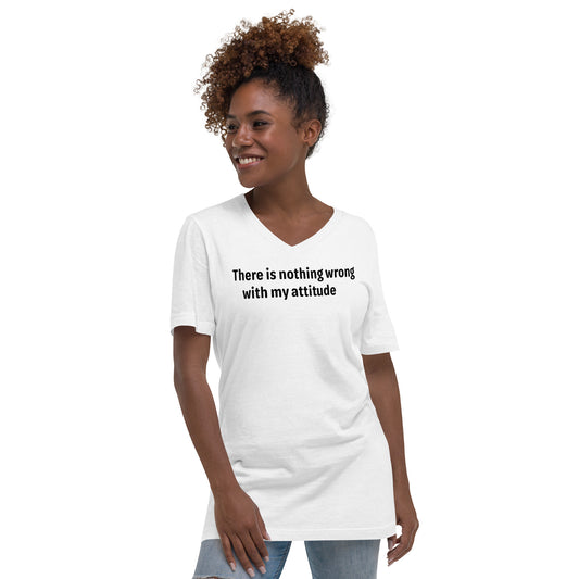 Attitude - Black text - Womens V-Neck T-Shirt