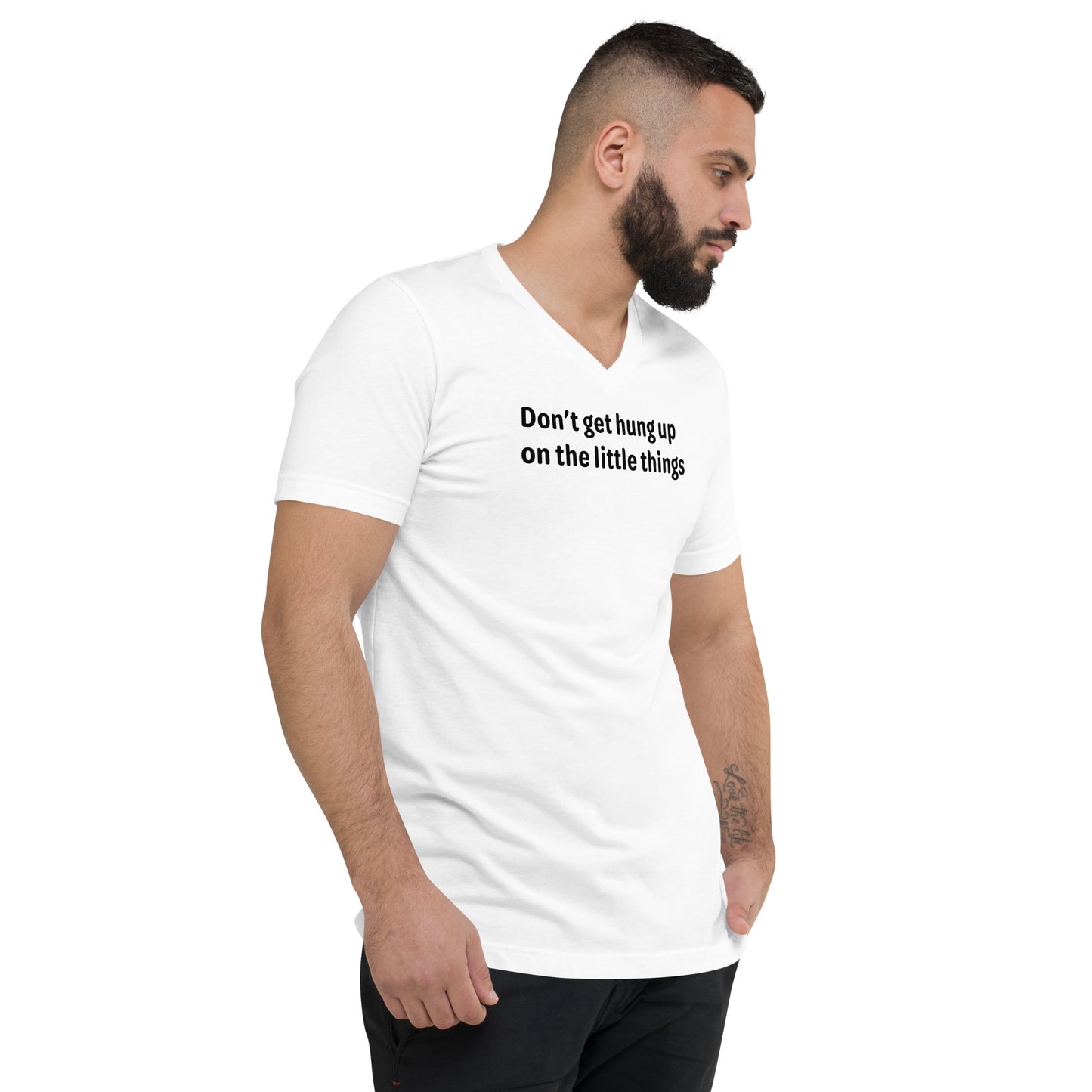 Little Things - Black Text - Mens V-Neck T-Shirt