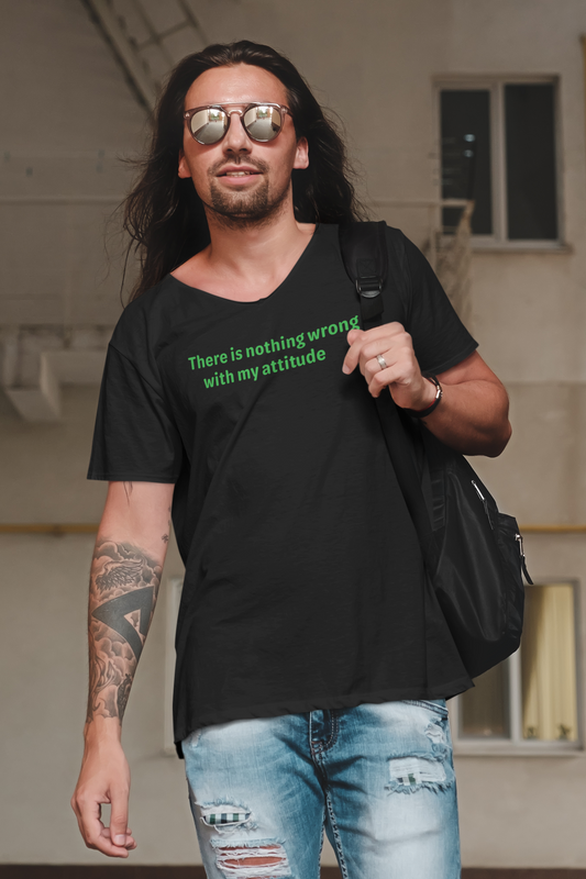 Attitude - Green Text - Mens V-Neck T-Shirt