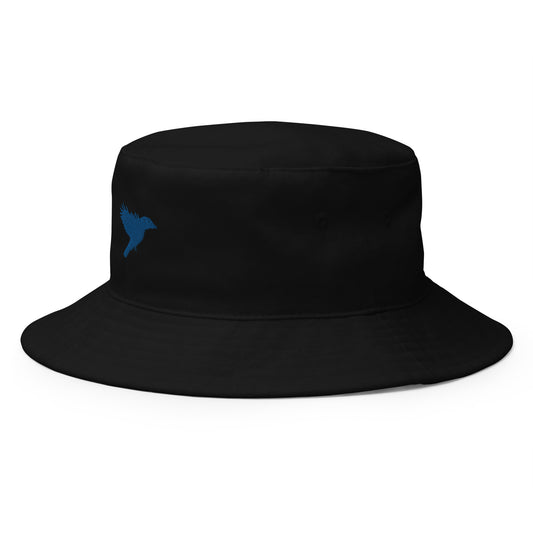 Black with Blue kookaburra logo - Bucket Hat