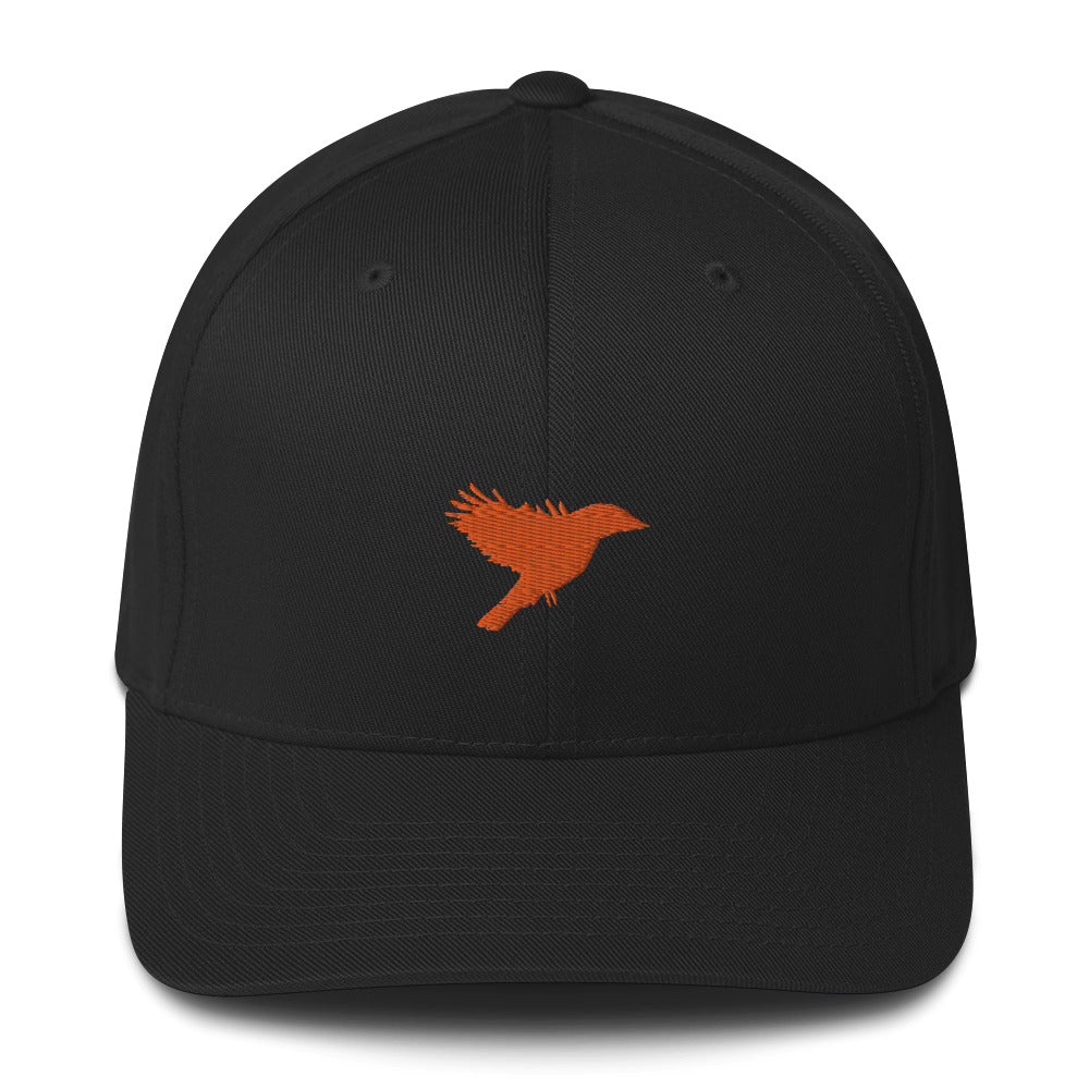 Black Cap with Orange kookaburra logo