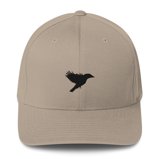 Khaki cap with black kookaburra logo