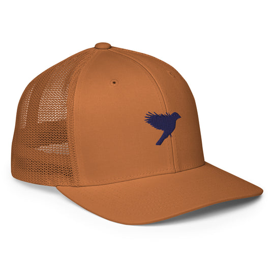 Trucker Cap - Caramel with Navy Blue kookaburra logo