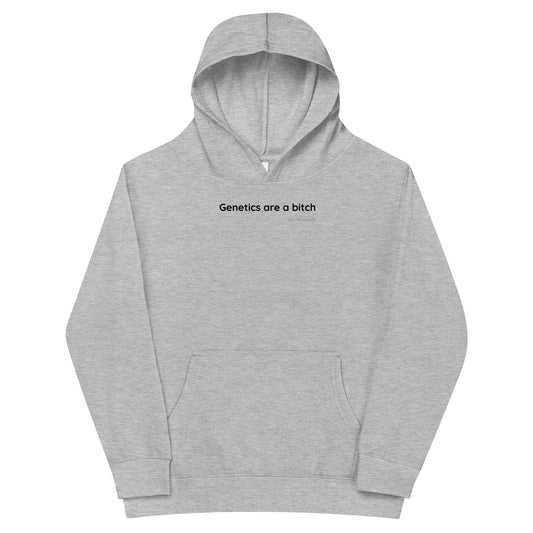 Genetics are a bitch - Black Text - Youth fleece hoodie