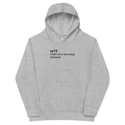 Wrong Universe - Black Text - Youth fleece hoodie