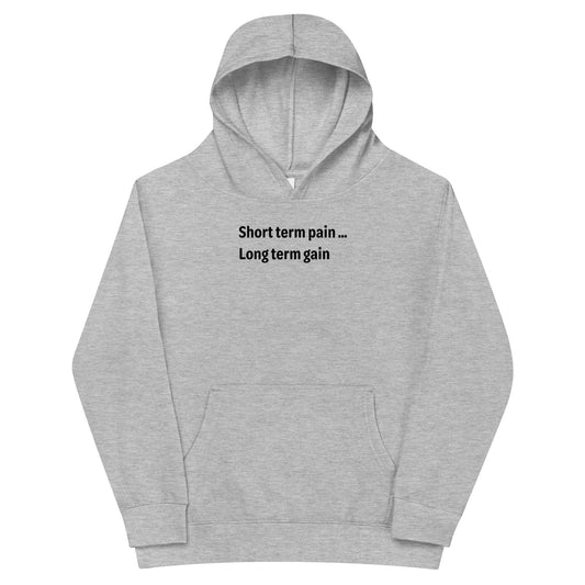 Short Term Pain - Black Text - Youth fleece hoodie