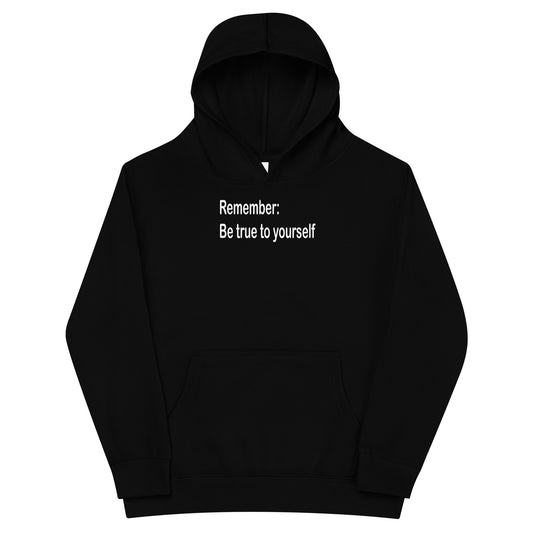 Be true to yourself - White Text - Youth fleece hoodie