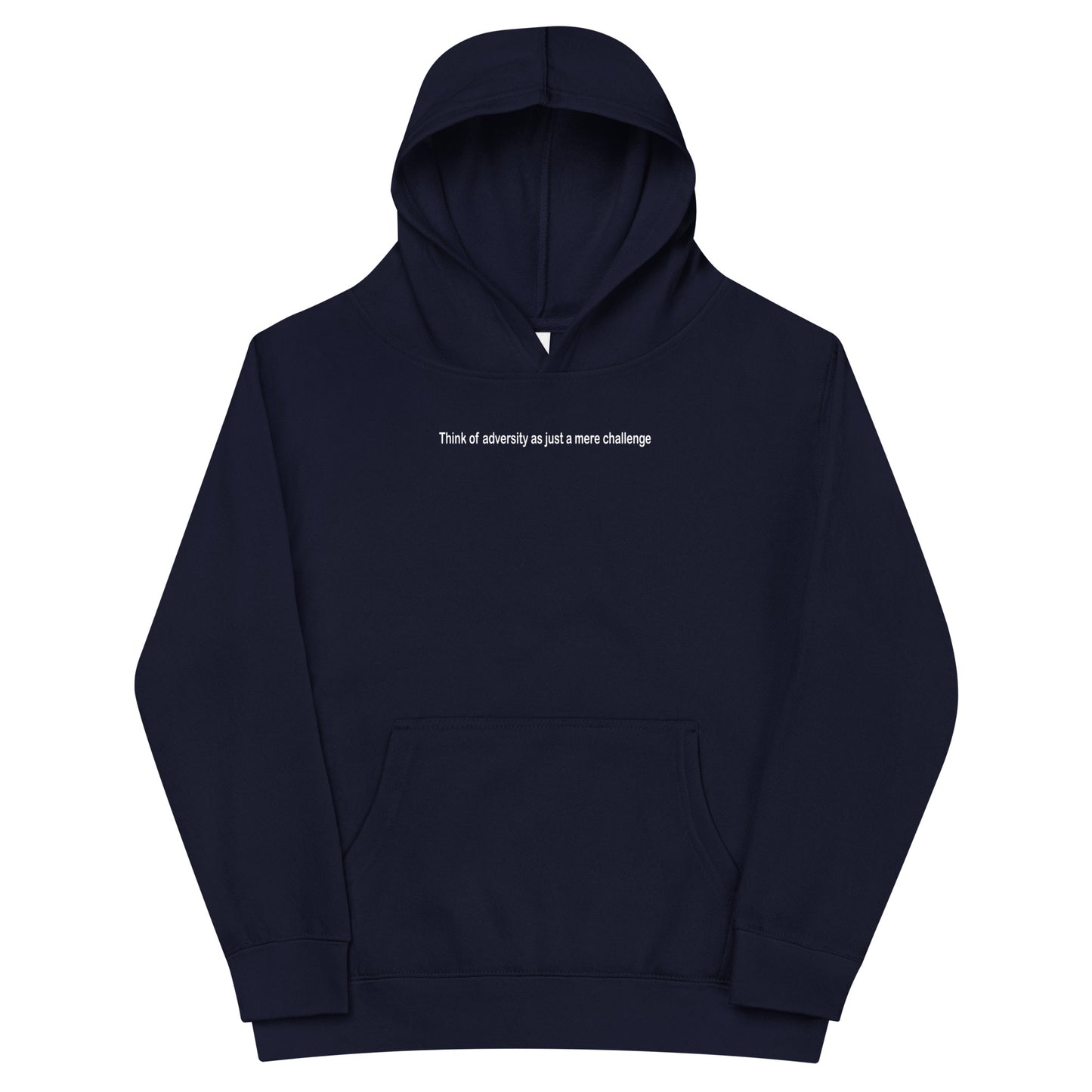 Adversity - a mere challenge - White text - Youth fleece hoodie