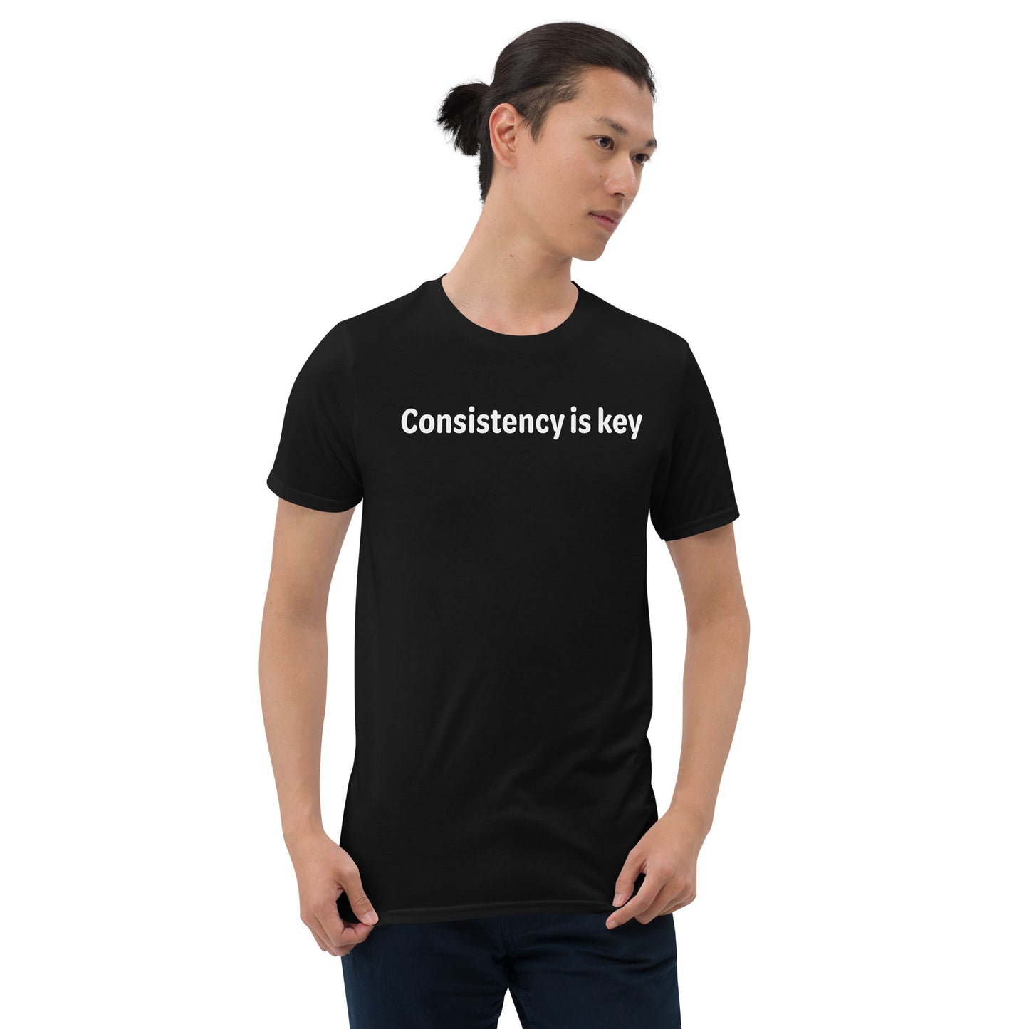 Consistency is key - White text - Mens T-Shirt