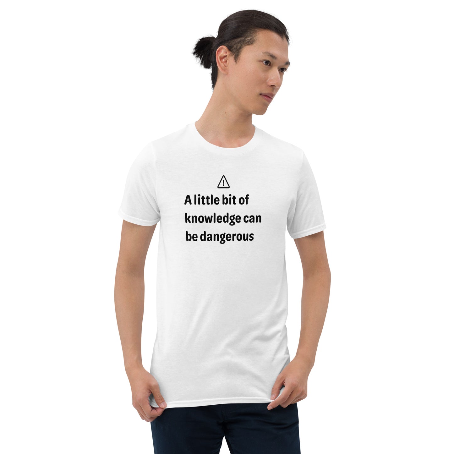 Dangerous level of knowledge - Black Text - Mens T-Shirt