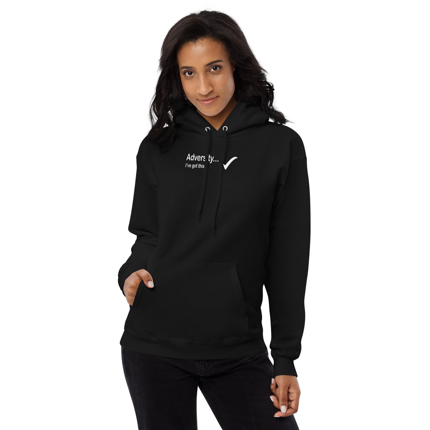 Adversity I've got this - White Text - Womens fleece hoodie