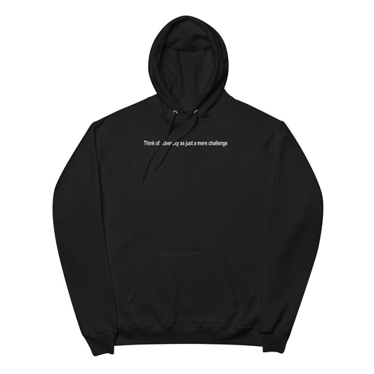 Adversity - a mere challenge - White text - Womens fleece hoodie