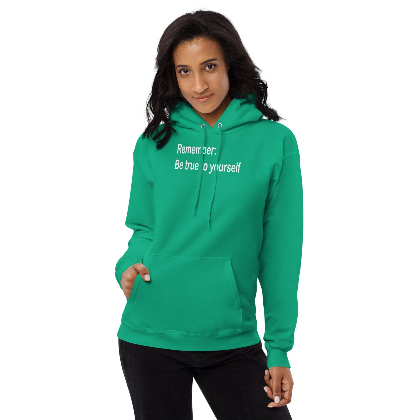 Be true to yourself - White Text - Womens fleece hoodie