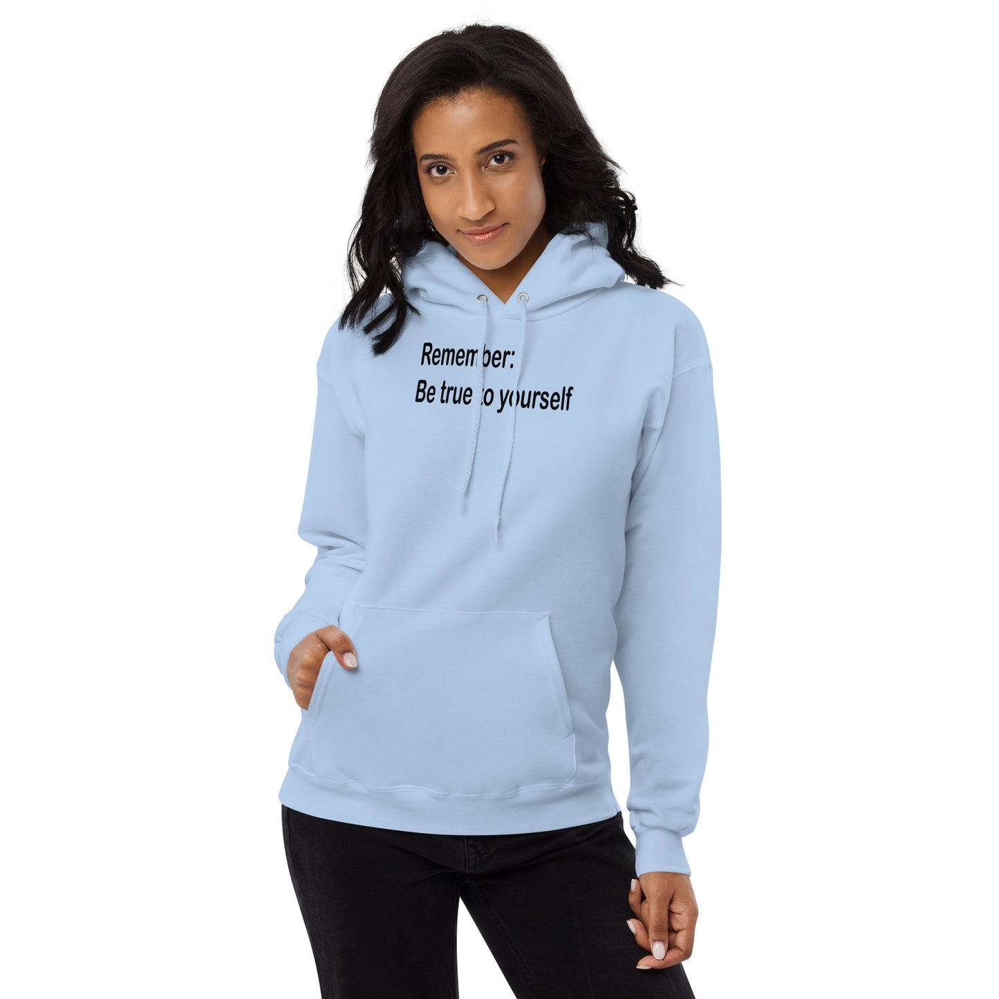 Be true to yourself - Black Text - Womens fleece hoodie