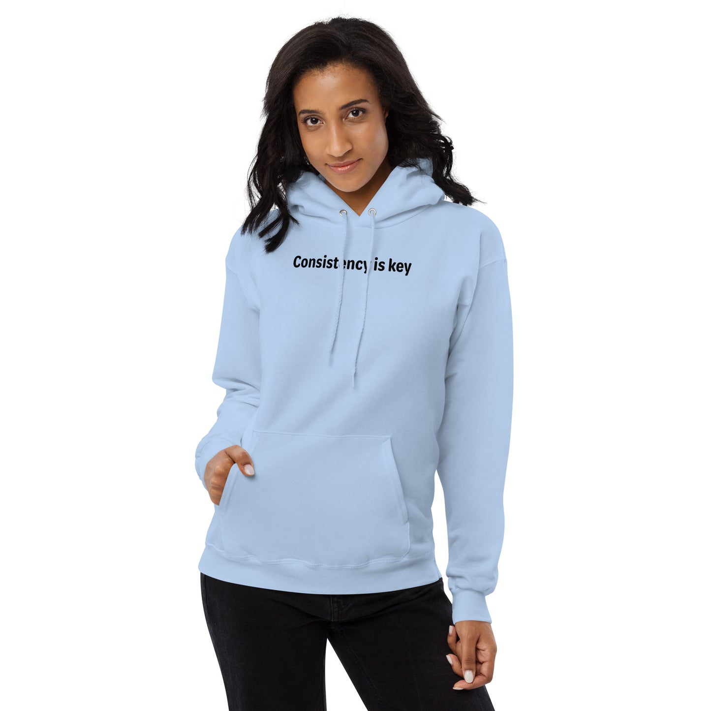 Consistency is key - Black text - Womens fleece hoodie