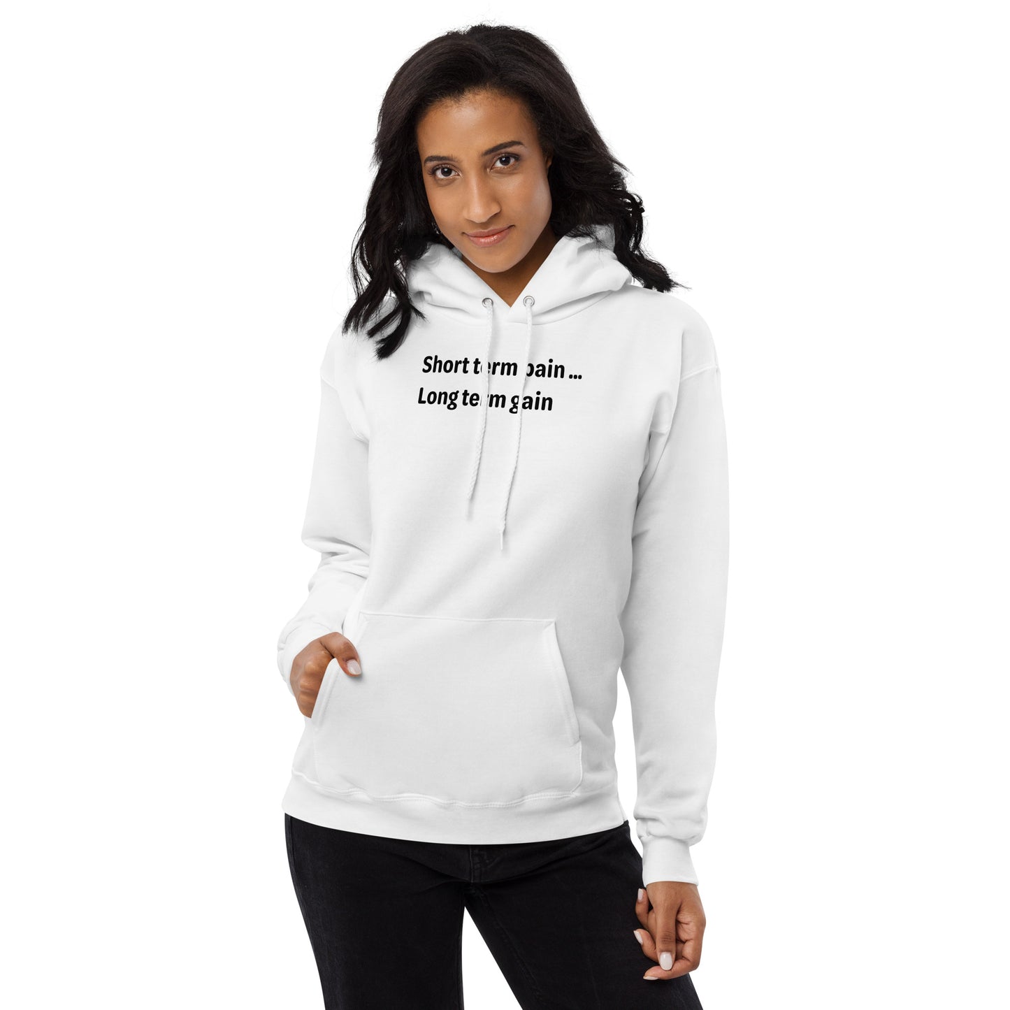 Short Term Pain - Black Text - Womens fleece hoodie