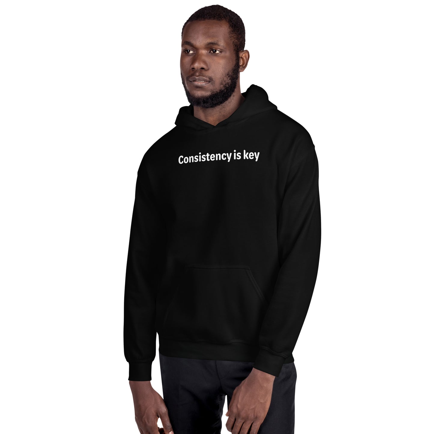 Consistency is key - White text - Mens Hoodie