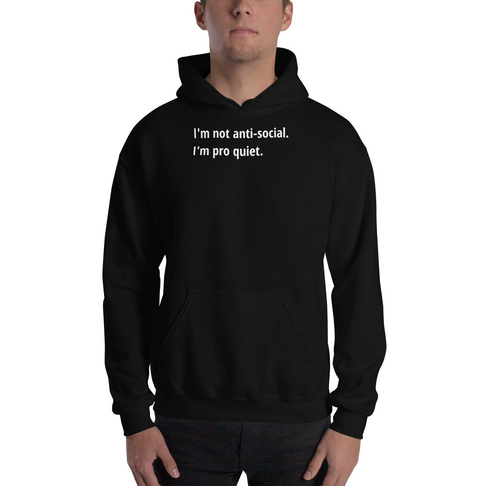 Pro Quiet - White Text - Mens Hoodie