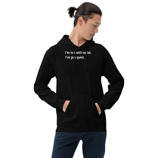 Pro Quiet - White Text - Mens Hoodie