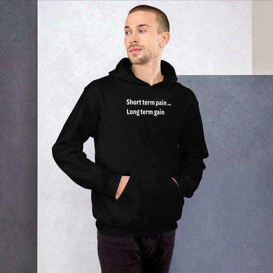 Short Term Pain - White Text - Mens Hoodie