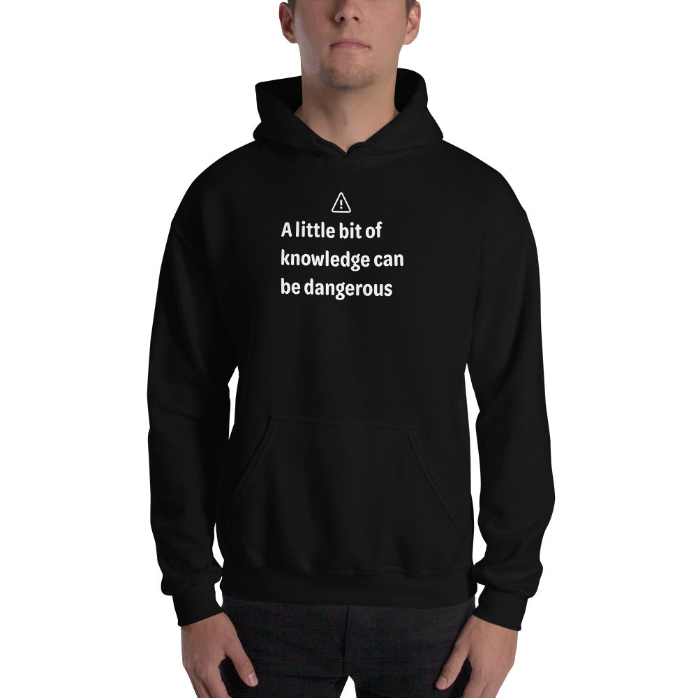 Dangerous level of knowledge - White Text - Mens Hoodie