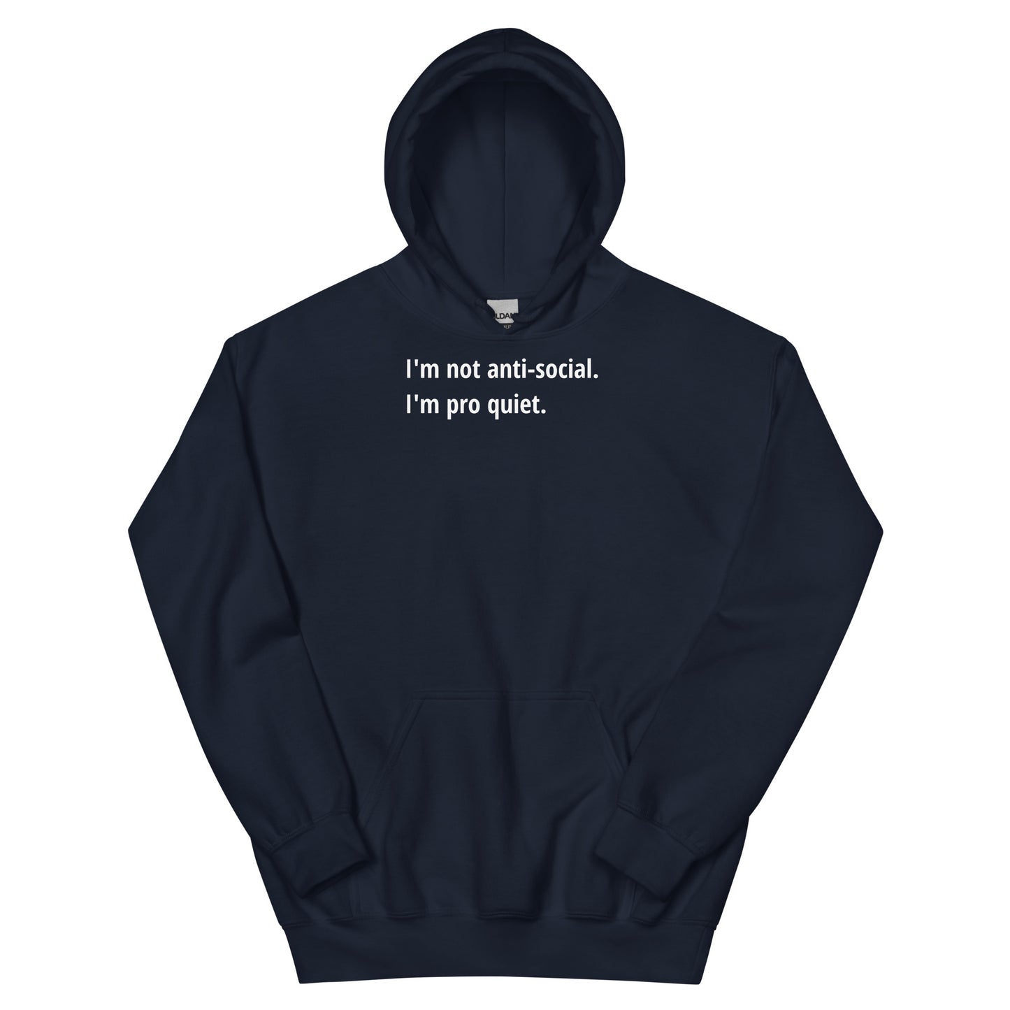 Pro Quiet - White Text - Mens Hoodie