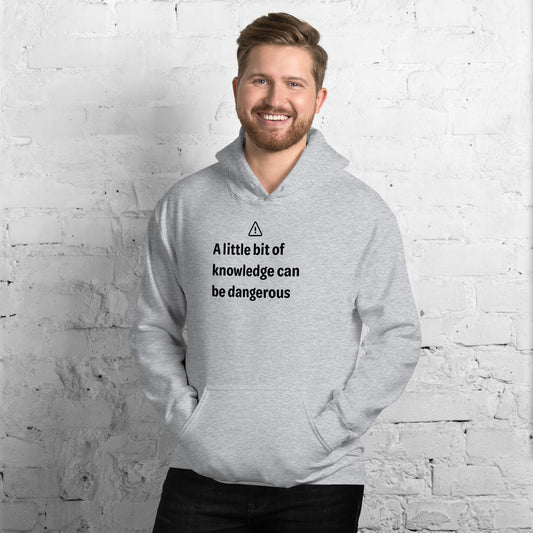 Dangerous level of knowledge - Black Text - Mens Hoodie