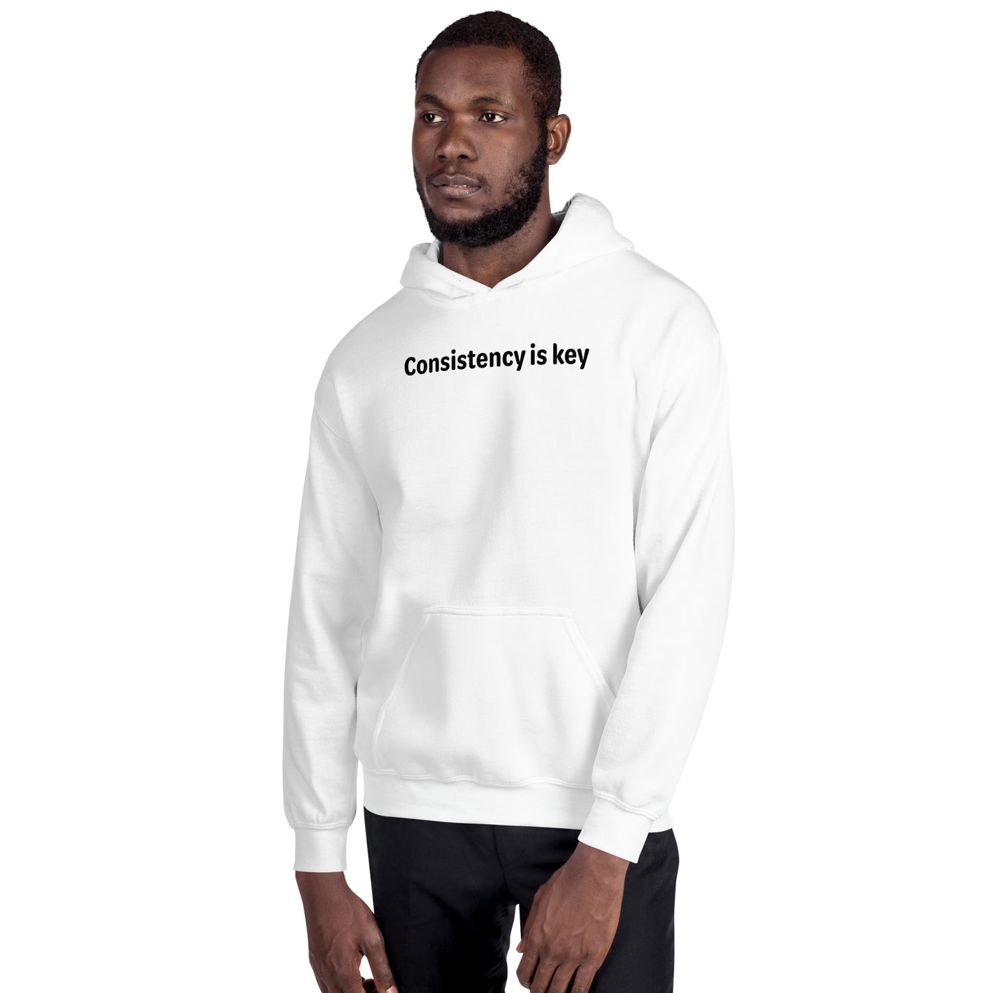 Consistency is key - Black text - Mens Hoodie