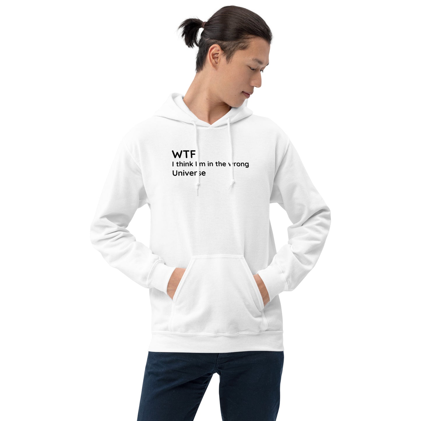 Wrong Universe - Black Text - Mens Hoodie