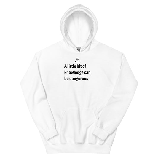 Dangerous level of knowledge - Black Text - Mens Hoodie