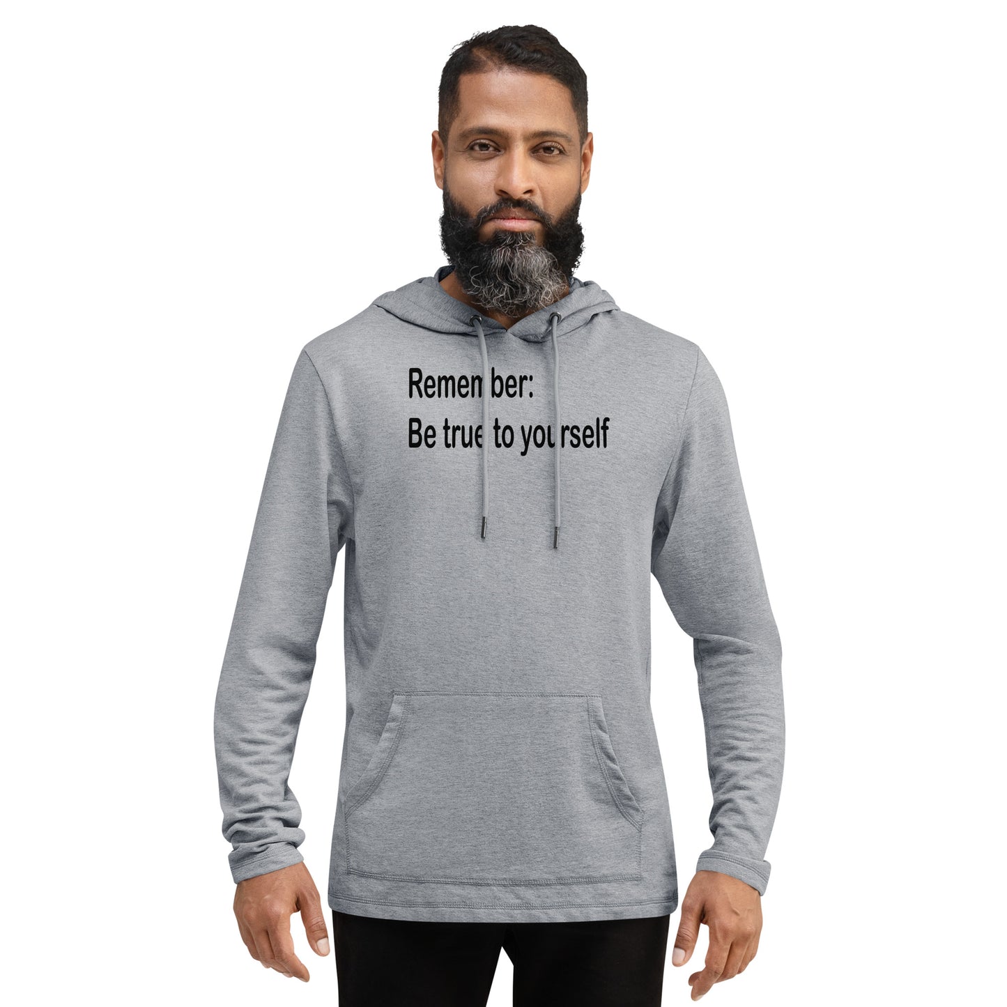 Be true to yourself - Black Text - Mens Lightweight Hoodie