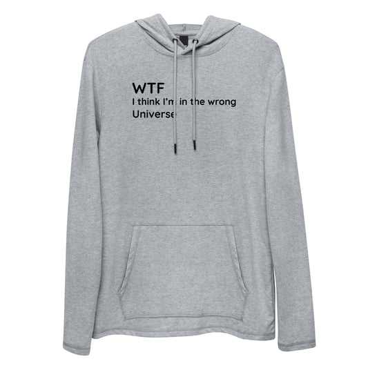 Wrong Universe - Black Text - Mens Lightweight Hoodie