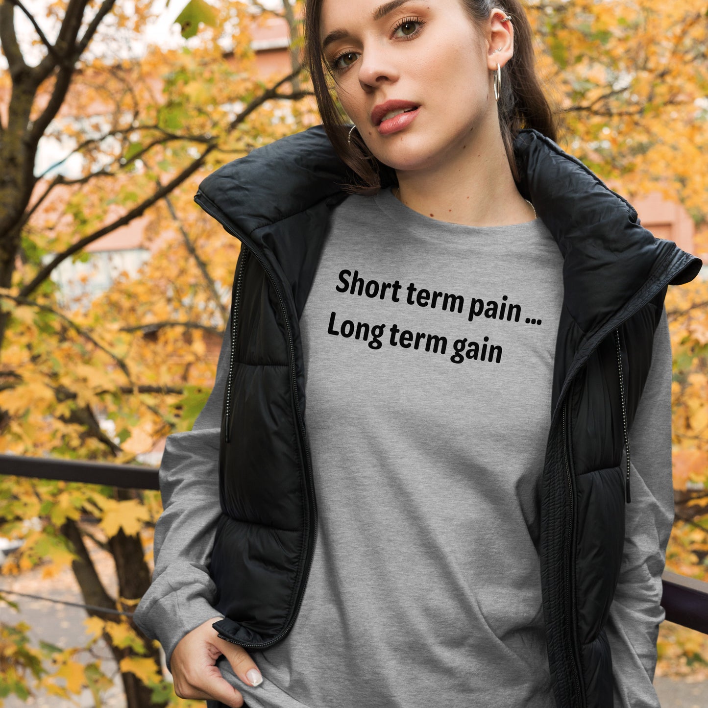 Short Term Pain - Black text - Womens Long Sleeve Tee