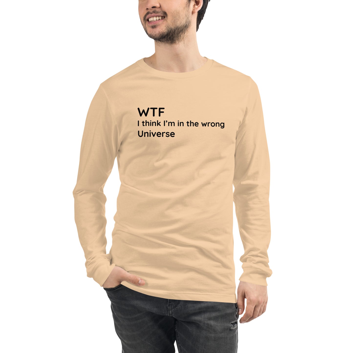 Wrong Universe - Black Text - Mens Long Sleeve Tee