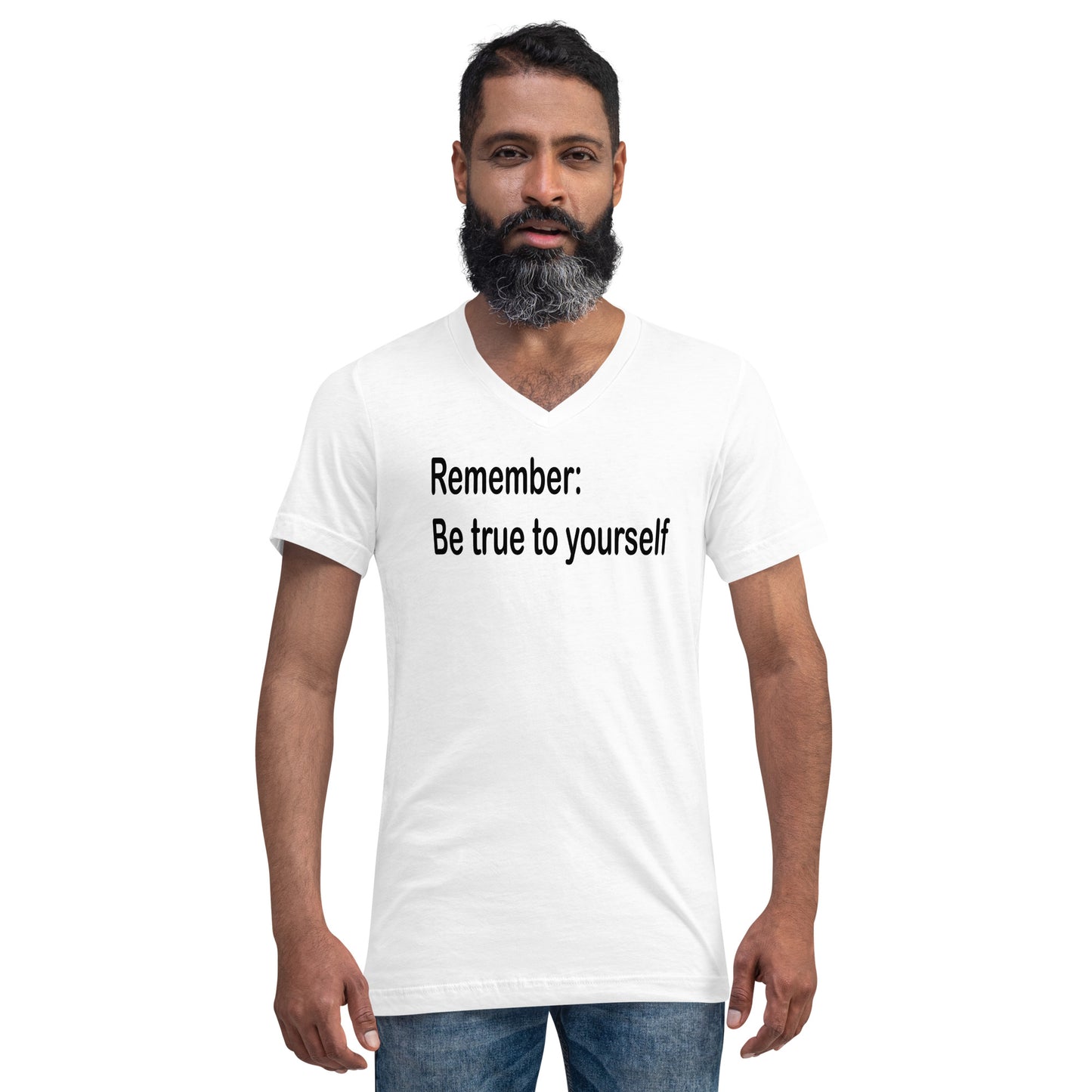 Be true to yourself - Black Text - Mens V-Neck T-Shirt