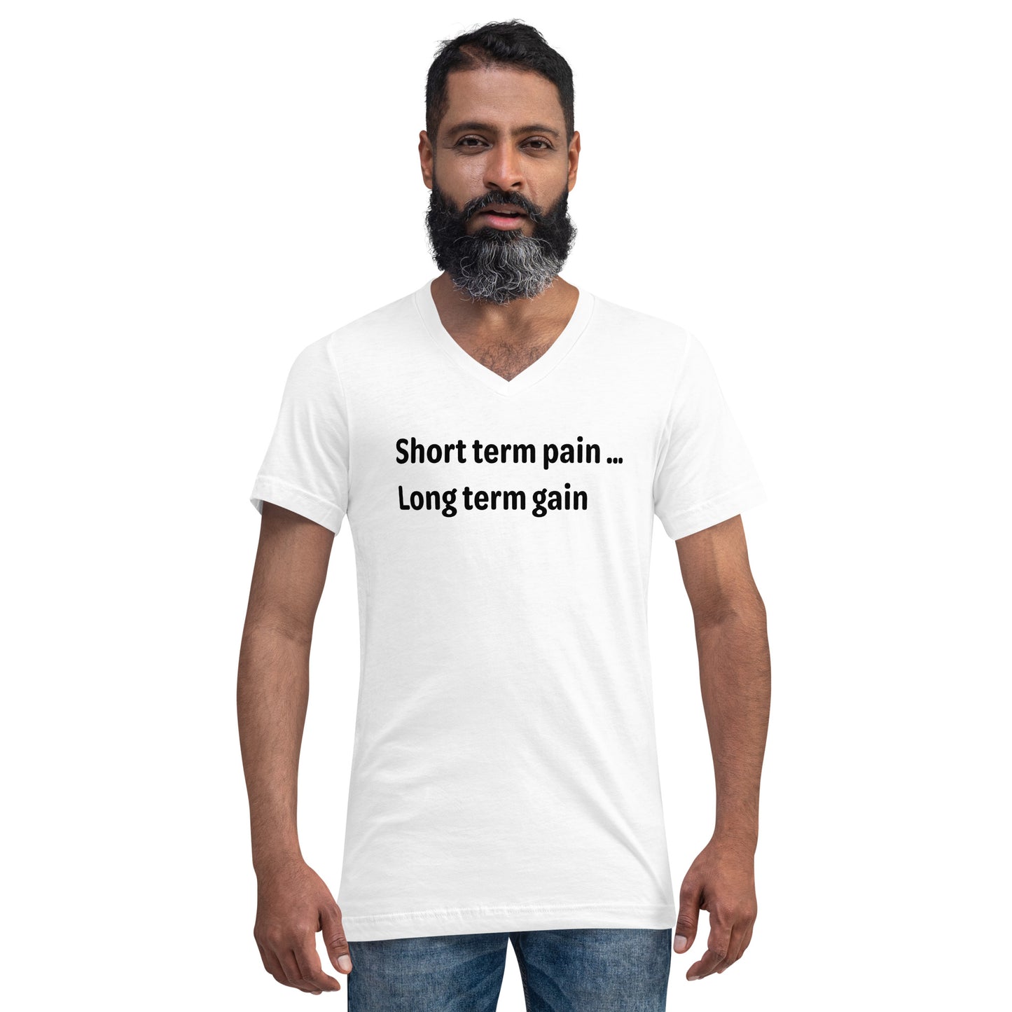 Short Term Pain - Black Text - Mens V-Neck T-Shirt